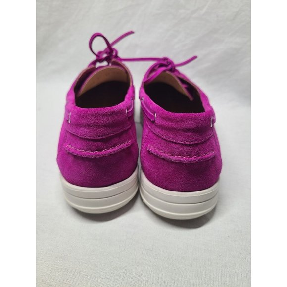 Geox Respira Mauve Purple Suede Leather Moc Toe Slip On Shoes EU 38.5 US 8.5 - Picture 12 of 14